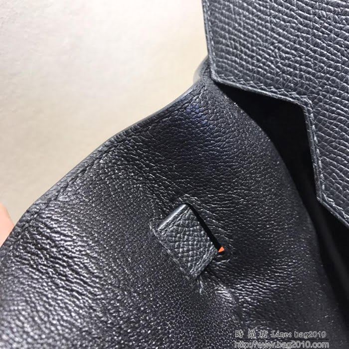 HERMES愛馬仕 鉑金包 Birkin 30cm Epsom 89 Noir 黑色 銀扣 頂級工藝 全手工 蠟線縫製 時尚手提包  Ama1222